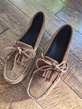J.crew Mens Suede Fringe Moccasin Loafers in Brown